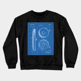 Disc Golf Patent - Golfer Frisbee Art - Blueprint Crewneck Sweatshirt